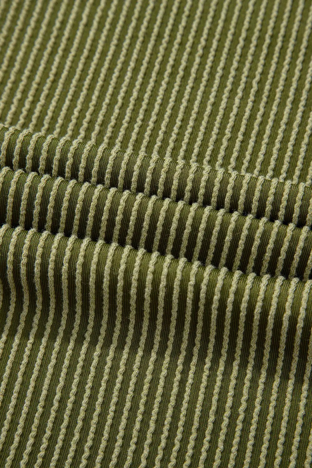 Jungle Green Textured Knit T Shirt with Exposed Stitching Love Salve